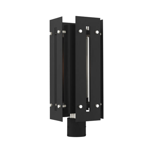 Livex Lighting - 21776-04 - One Light Outdoor Post Top Lantern - Utrecht - Black with Brushed Nickel Accents