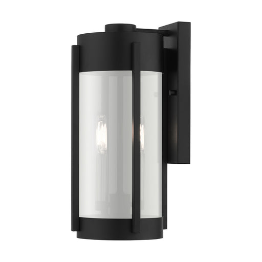 Livex Lighting - 22382-04 - Two Light Outdoor Wall Lantern - Sheridan - Black with Brushed Nickel Candles
