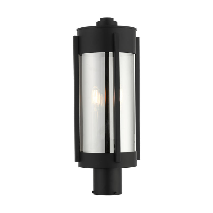 Livex Lighting - 22386-04 - Two Light Outdoor Post Top Lantern - Sheridan - Black with Brushed Nickel Candles