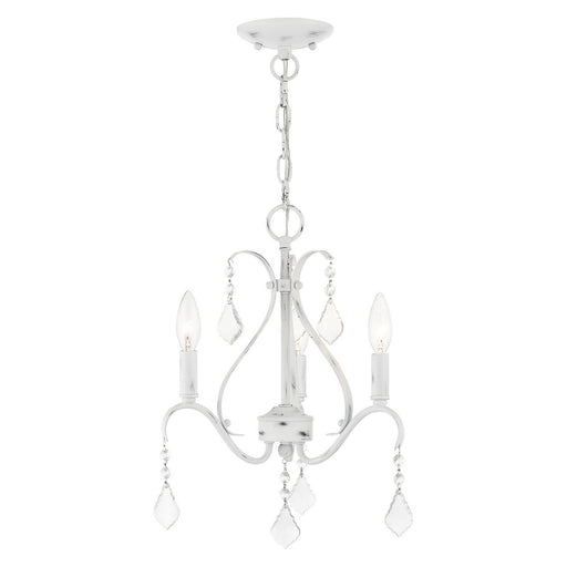 Livex Lighting - 40843-60 - Three Light Chandelier - Caterina - Antique White with Clear Crystals