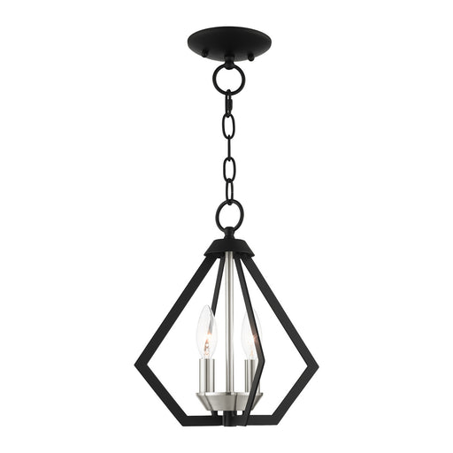 Livex Lighting - 40922-04 - Two Light Convertible Semi Flush/Pendant - Prism - Black with Brushed Nickel Cluster
