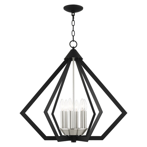 Livex Lighting - 40926-04 - Six Light Chandelier - Prism - Black with Brushed Nickel Cluster