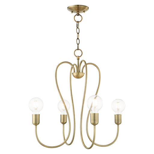 Livex Lighting - 41364-01 - Four Light Chandelier - Lucerne - Antique Brass