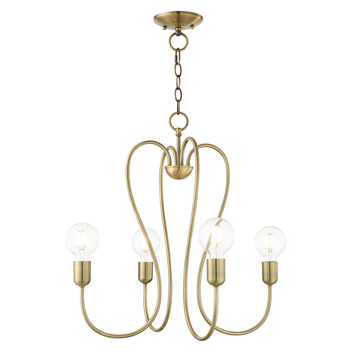 Livex Lighting - 41364-01 - Four Light Chandelier - Lucerne - Antique Brass