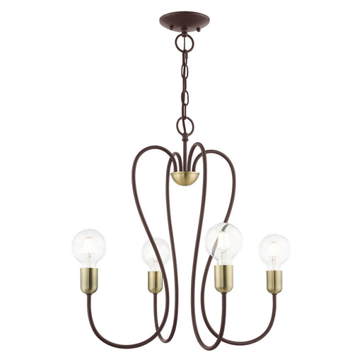 Livex Lighting - 41364-07 - Four Light Chandelier - Lucerne - Bronze with Antique Brass Accents