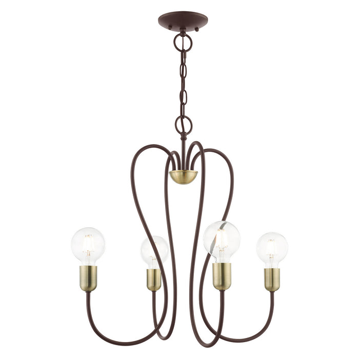 Livex Lighting - 41364-07 - Four Light Chandelier - Lucerne - Bronze with Antique Brass Accents