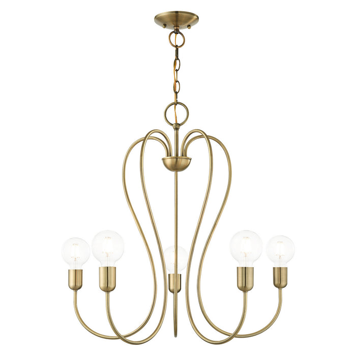 Livex Lighting - 41365-01 - Five Light Chandelier - Lucerne - Antique Brass