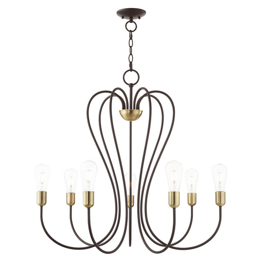 Livex Lighting - 41367-07 - Seven Light Chandelier - Lucerne - Bronze with Antique Brass Accents
