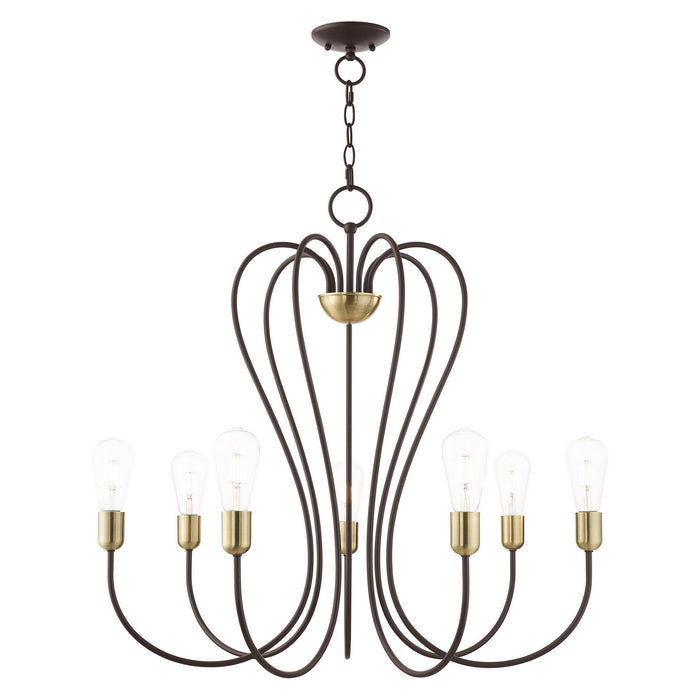 Livex Lighting - 41367-07 - Seven Light Chandelier - Lucerne - Bronze with Antique Brass Accents