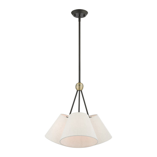 Livex Lighting - 41383-07 - Three Light Chandelier - Prato - Bronze with Antique Brass Accents