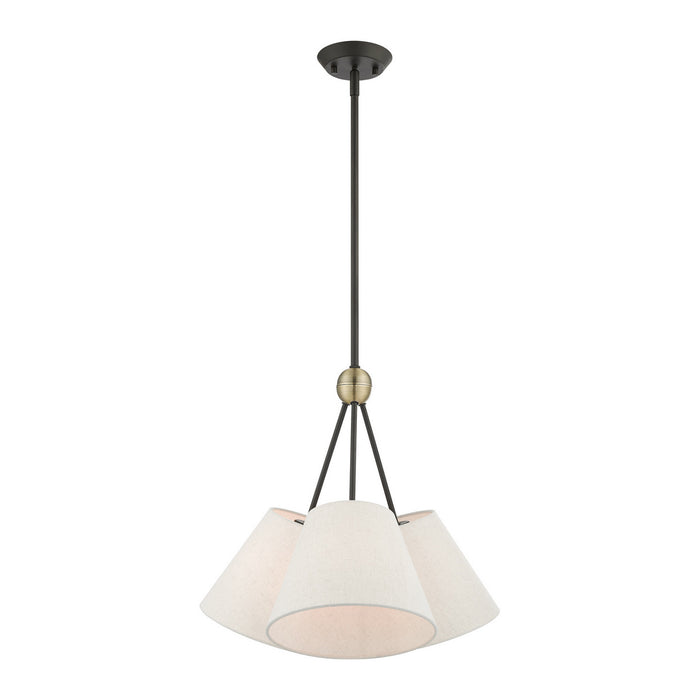 Livex Lighting - 41383-07 - Three Light Chandelier - Prato - Bronze with Antique Brass Accents
