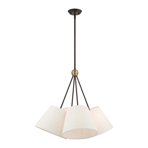Livex Lighting - 41384-07 - Four Light Chandelier - Prato - Bronze with Antique Brass Accents