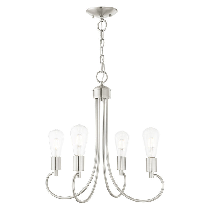 Livex Lighting - 42924-91 - Four Light Chandelier - Bari - Brushed Nickel