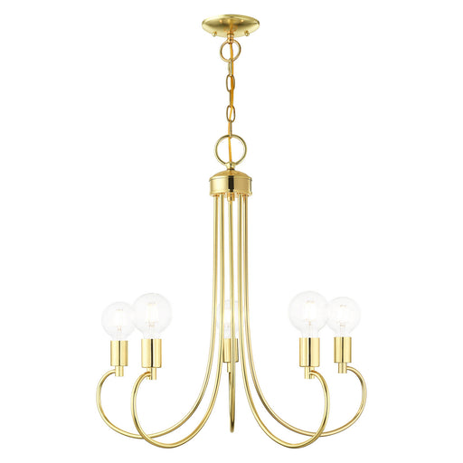 Livex Lighting - 42925-02 - Five Light Chandelier - Bari - Polished Brass