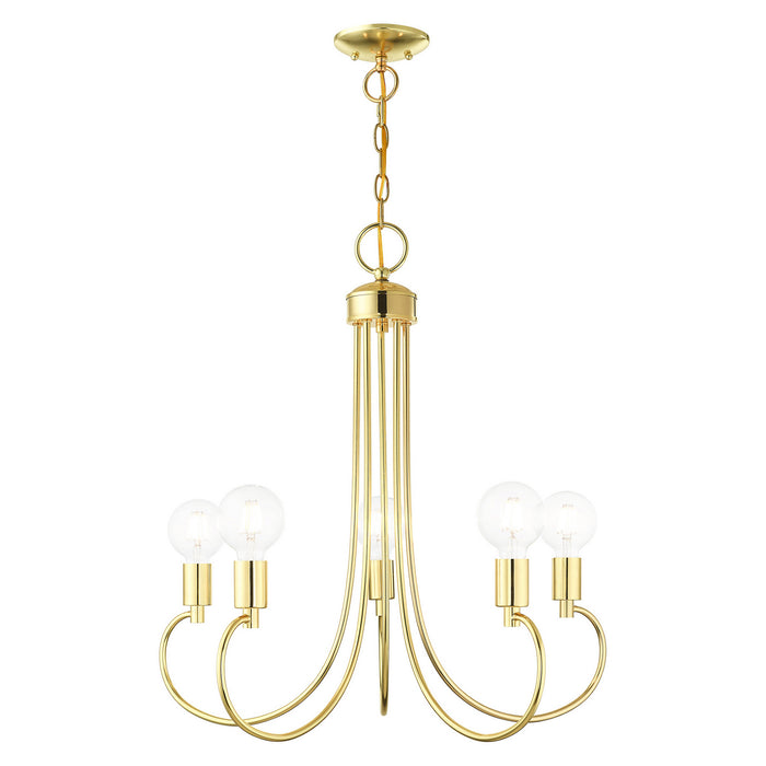 Livex Lighting - 42925-02 - Five Light Chandelier - Bari - Polished Brass