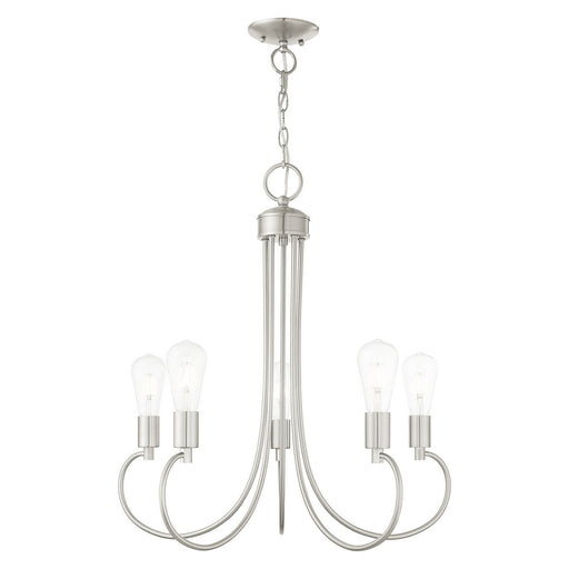 Livex Lighting - 42925-91 - Five Light Chandelier - Bari - Brushed Nickel