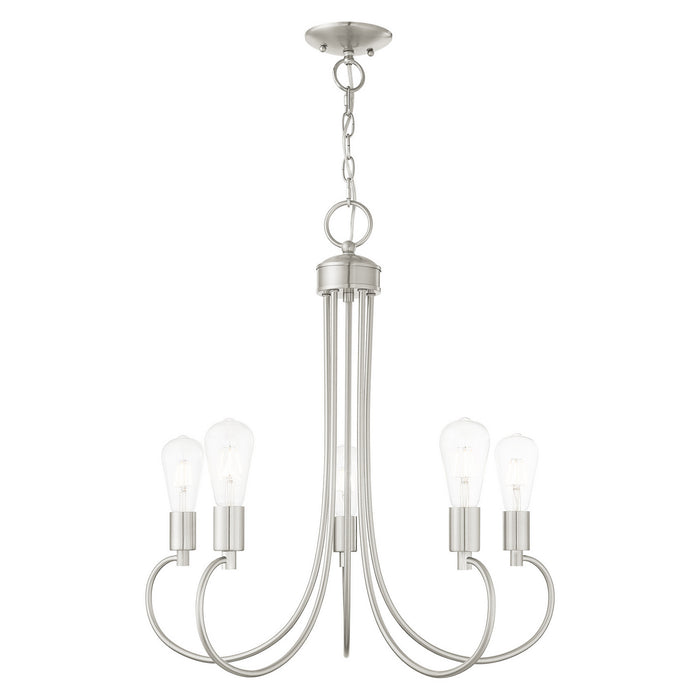 Livex Lighting - 42925-91 - Five Light Chandelier - Bari - Brushed Nickel