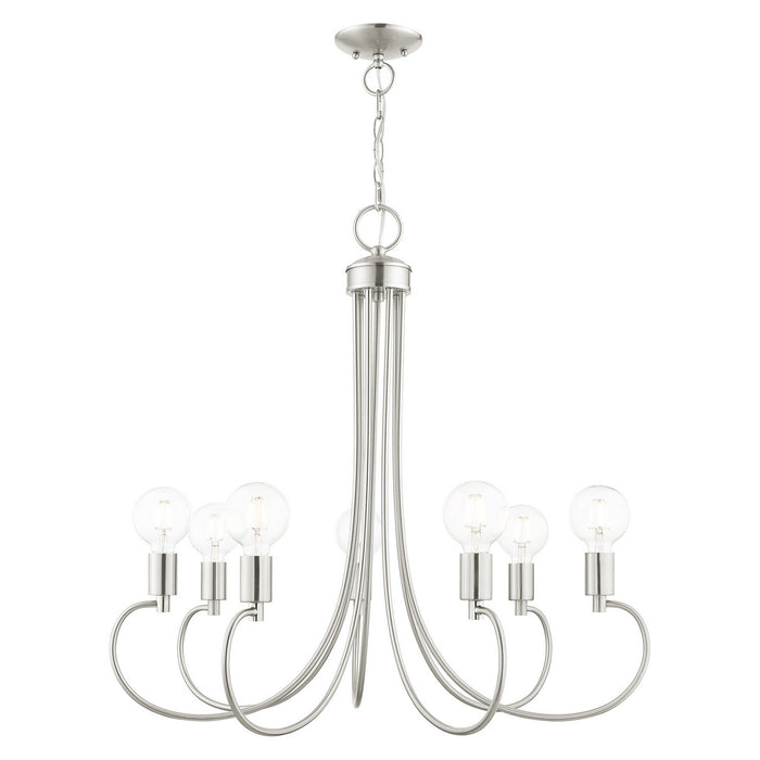 Livex Lighting - 42927-91 - Seven Light Chandelier - Bari - Brushed Nickel