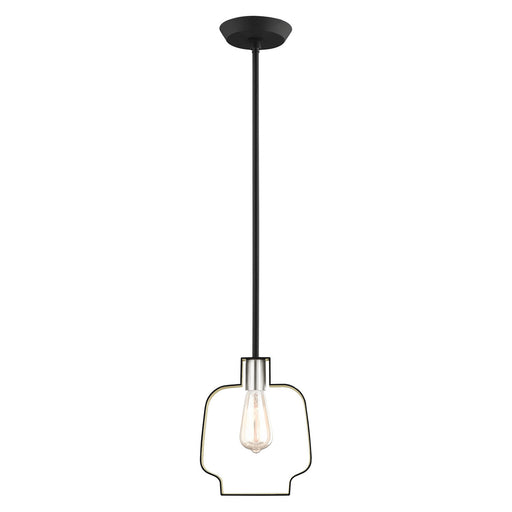 Livex Lighting - 45511-04 - One Light Pendant - Meadowbrook - Black with Brushed Nickel Accents