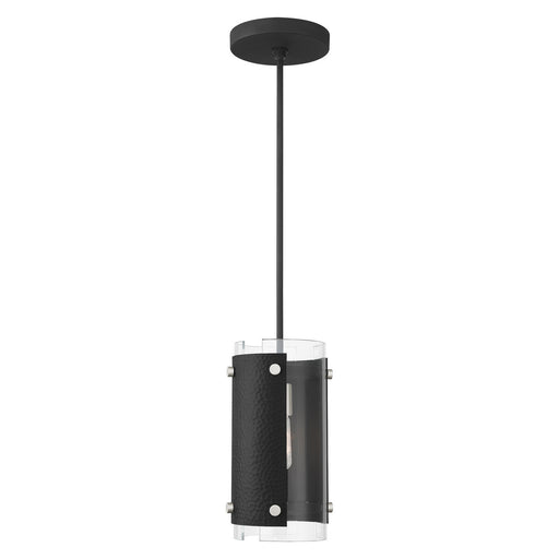 Livex Lighting - 45991-04 - One Light Pendant - Barcelona - Black with Brushed Nickel Accents