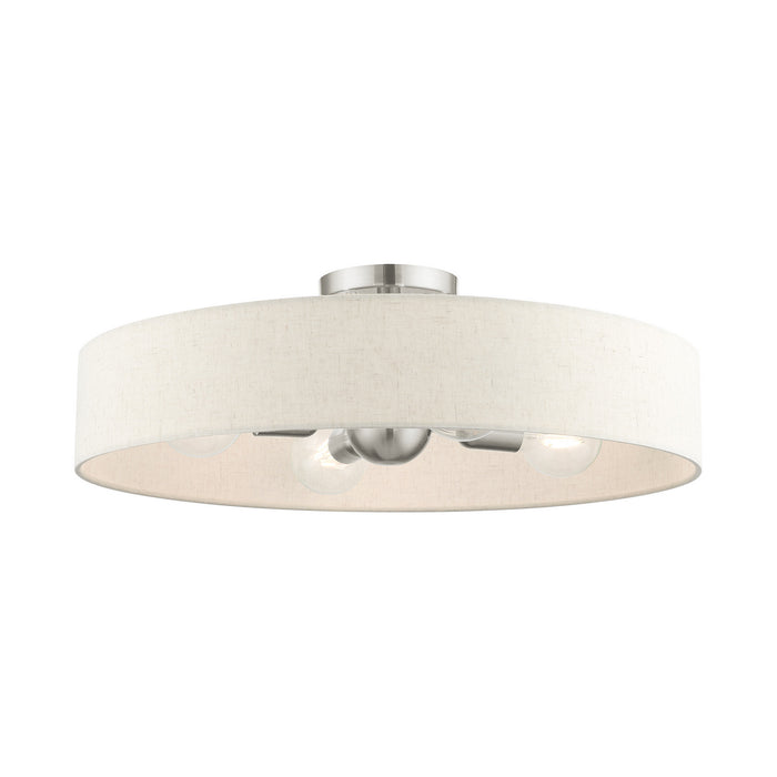 Livex Lighting - 46038-91 - Four Light Semi Flush Mount - Venlo - Brushed Nickel