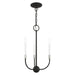 Livex Lighting - 46063-04 - Three Light Chandelier - Clairmont - Black with Brushed Nickel Accents