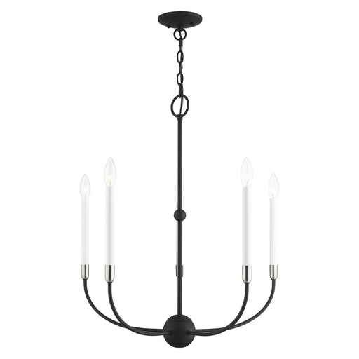 Livex Lighting - 46065-04 - Five Light Chandelier - Clairmont - Black with Brushed Nickel Accents