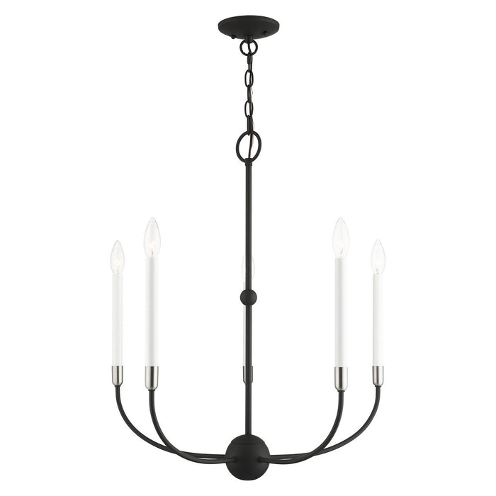 Livex Lighting - 46065-04 - Five Light Chandelier - Clairmont - Black with Brushed Nickel Accents