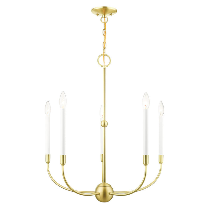 Livex Lighting - 46065-12 - Five Light Chandelier - Clairmont - Satin Brass