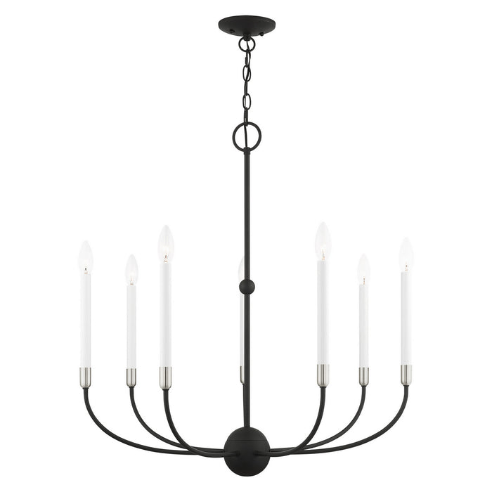 Livex Lighting - 46067-04 - Seven Light Chandelier - Clairmont - Black with Brushed Nickel Accents