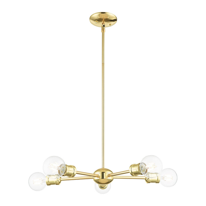 Livex Lighting - 46135-02 - Five Light Chandelier - Lansdale - Polished Brass