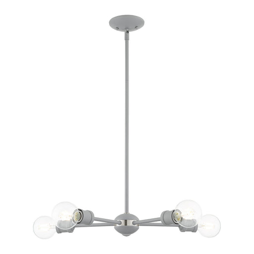 Livex Lighting - 46135-80 - Five Light Chandelier - Lansdale - Nordic Gray with Brushed Nickel Accents
