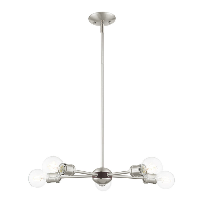 Livex Lighting - 46135-91 - Five Light Chandelier - Lansdale - Brushed Nickel with Bronze Accents