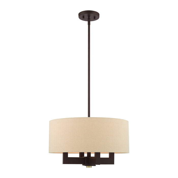 Livex Lighting - 46164-07 - Four Light Chandelier - Cresthaven - Bronze with Antique Brass Accents
