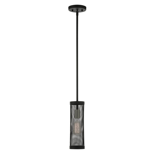 Livex Lighting - 46211-04 - One Light Pendant - Industro - Black with Brushed Nickel Accents