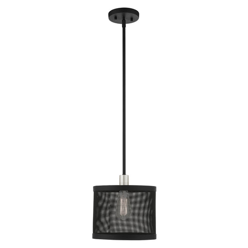 Livex Lighting - 46212-04 - One Light Pendant - Industro - Black with Brushed Nickel Accents