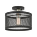 Livex Lighting - 46216-04 - One Light Semi Flush Mount - Industro - Black with Brushed Nickel Accents