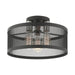 Livex Lighting - 46218-04 - Three Light Semi Flush Mount - Industro - Black with Brushed Nickel Accents