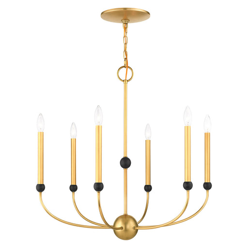 Livex Lighting - 46316-08 - Six Light Chandelier - Cortlandt - Natural Brass with Bronze Accents