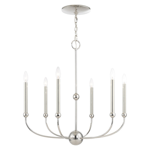 Livex Lighting - 46316-35 - Six Light Chandelier - Cortlandt - Polished Nickel