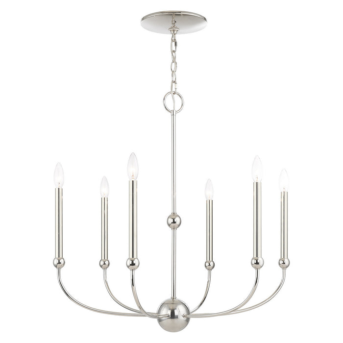 Livex Lighting - 46316-35 - Six Light Chandelier - Cortlandt - Polished Nickel