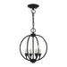 Livex Lighting - 4664-04 - Four Light Convertible Semi Flush/Chandelier - Milania - Black with Brushed Nickel Accents