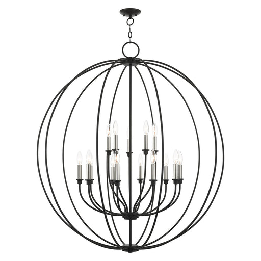 Livex Lighting - 46690-04 - 15 Light Chandelier - Milania - Black with Brushed Nickel Accents