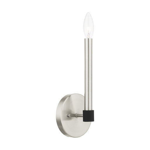 Livex Lighting - 46881-91 - One Light Wall Sconce - Karlstad - Brushed Nickel with Satin Brass Accents