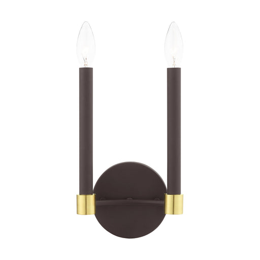 Livex Lighting - 46882-07 - Two Light Wall Sconce - Karlstad - Bronze with Satin Brass Accents