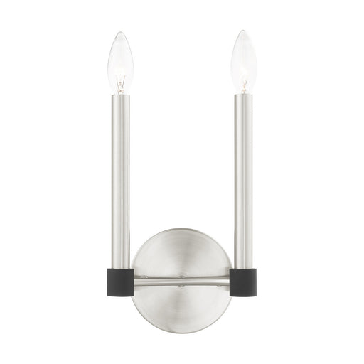 Livex Lighting - 46882-91 - Two Light Wall Sconce - Karlstad - Brushed Nickel with Satin Brass Accents