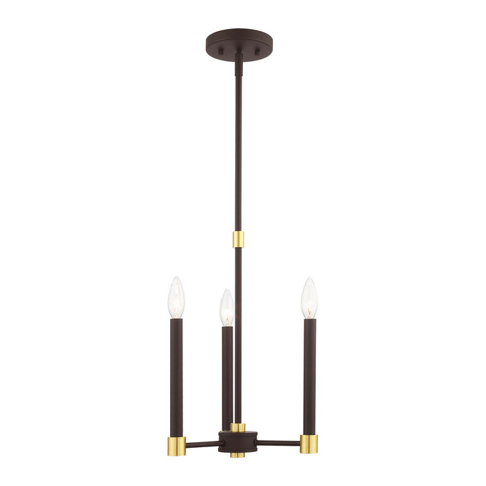 Livex Lighting - 46883-07 - Three Light Chandelier - Karlstad - Bronze with Satin Brass Accents
