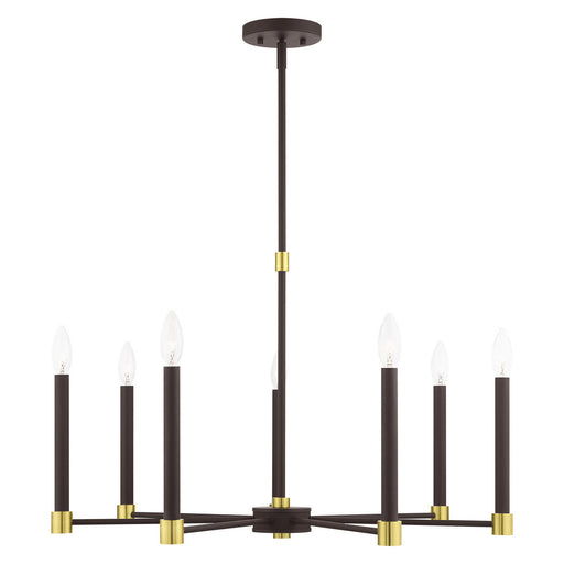 Livex Lighting - 46887-07 - Seven Light Chandelier - Karlstad - Bronze with Satin Brass Accents