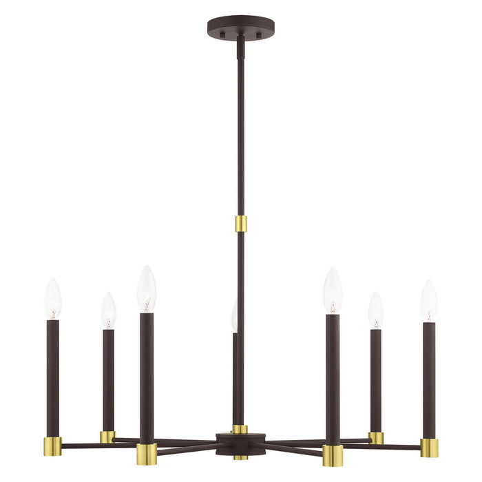Livex Lighting - 46887-07 - Seven Light Chandelier - Karlstad - Bronze with Satin Brass Accents