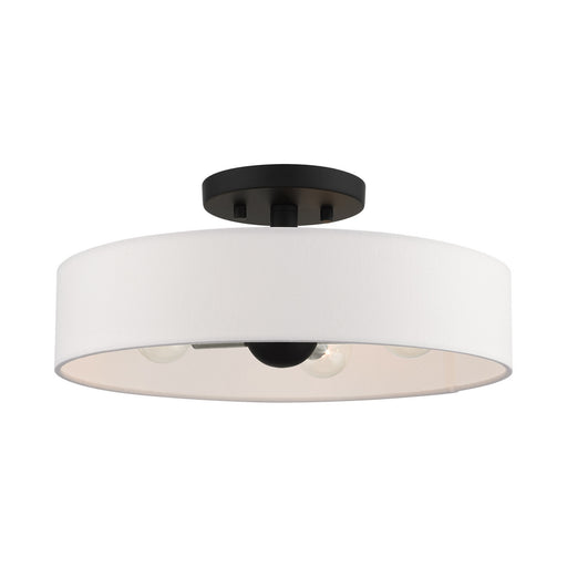 Livex Lighting - 46927-04 - Four Light Semi Flush Mount - Venlo - Black with Brushed Nickel Accents